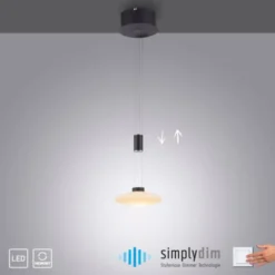 LED Pendellampe 1 flammig rund schwarz dimmbar höhenverstellbar