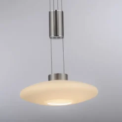 LED Pendellampe 3 flammig rund silber farbig dimmbar höhenverstellbar