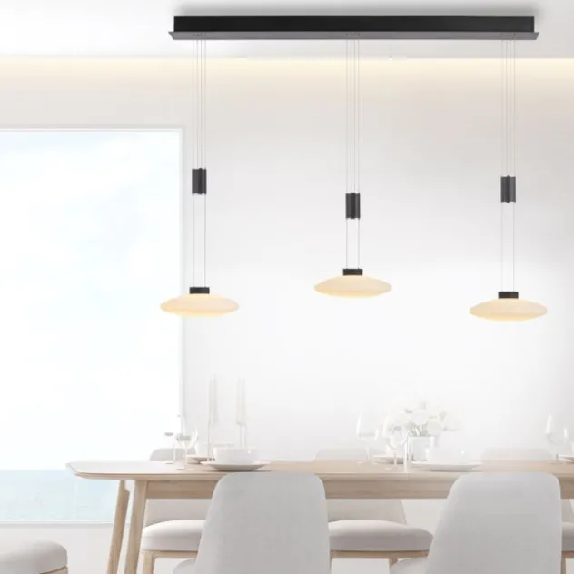 LED Pendellampe 3 flammig schwarz dimmbar höhenverstellbare Hängelampe