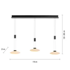 LED Pendellampe 3 flammig schwarz dimmbar höhenverstellbare Hängelampe