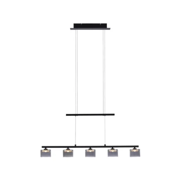 LED Pendellampe schwarz 5 flammig höhenverstellbar Esstischlampe