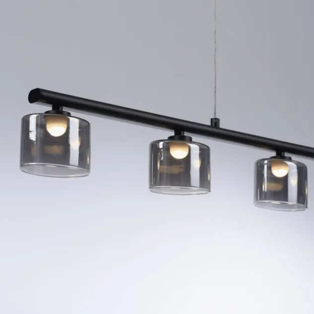 LED Pendellampe schwarz 5 flammig höhenverstellbar Esstischlampe