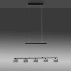 LED Pendellampe schwarz 5 flammig höhenverstellbar Esstischlampe