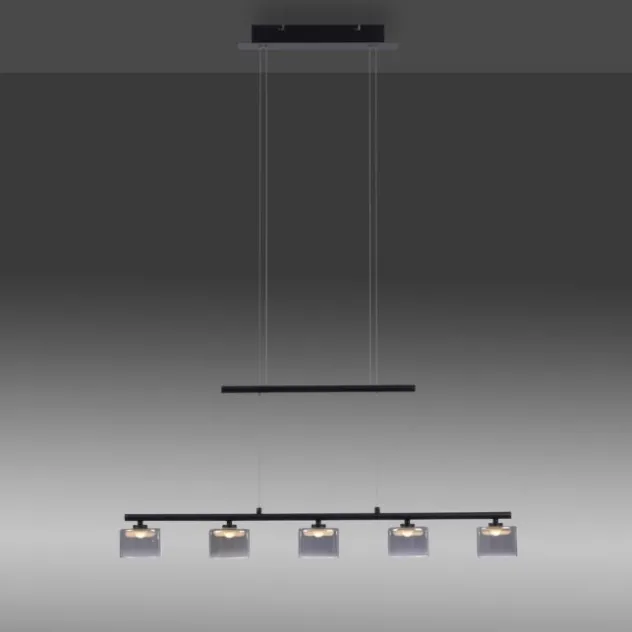 LED Pendellampe schwarz 5 flammig höhenverstellbar Esstischlampe