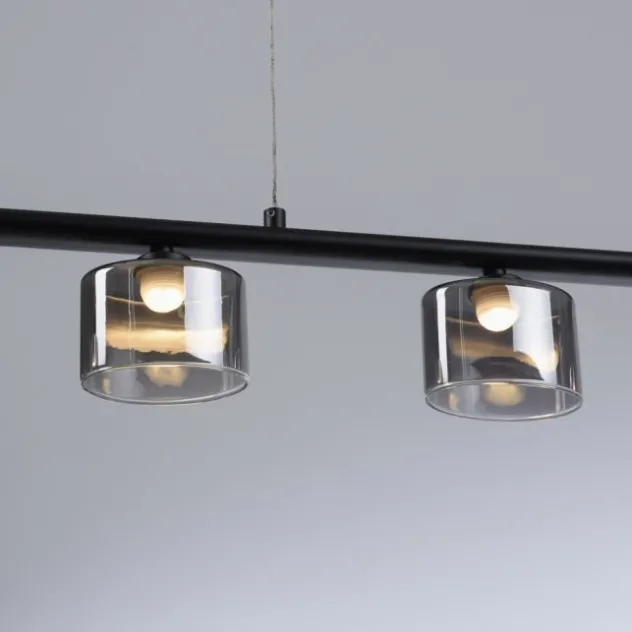 LED Pendellampe schwarz 5 flammig höhenverstellbar Esstischlampe