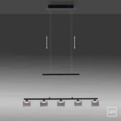 LED Pendellampe schwarz 5 flammig höhenverstellbar Esstischlampe