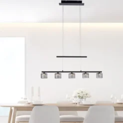LED Pendellampe schwarz 5 flammig höhenverstellbar Esstischlampe