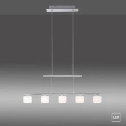 LED Pendellampe silberfarbig 5 flammig höhenverstellbar Esstischlampe