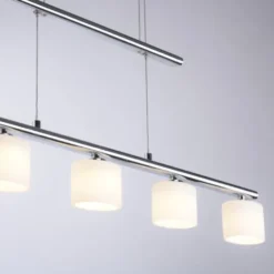 LED Pendellampe silberfarbig 5 flammig höhenverstellbar Esstischlampe