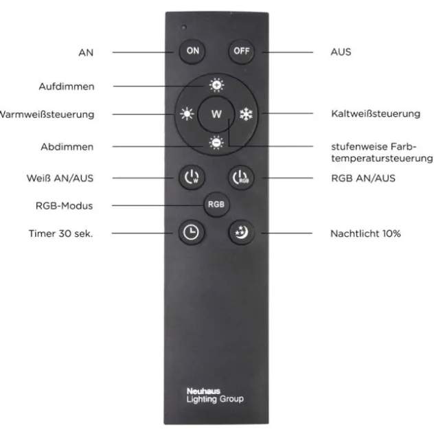 LED-Pendelleuchte, alufarben, Fernbedienung, RGB, CCT, Memory
