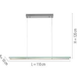 LED-Pendelleuchte, alufarben, Fernbedienung, RGB, CCT, Memory