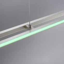 LED-Pendelleuchte, alufarben, Fernbedienung, RGB, CCT, Memory