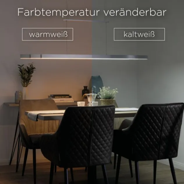 LED-Pendelleuchte, Alu, höhenverstellbar, ausziehbar, Touchdimmer