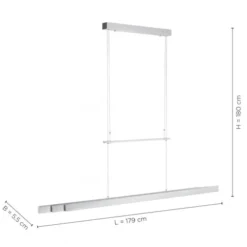 LED-Pendelleuchte, Alu, höhenverstellbar, ausziehbar, Touchdimmer
