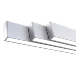 LED-Pendelleuchte, aluminiumfarben, lineare Form, verstellbare Leuchtkörper