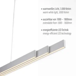 LED-Pendelleuchte, aluminium, höhenverstellbar, ausziehbar