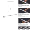 LED Pendelleuchte, aluminiumfarben, höhenverstellbar, dimmbar, modern