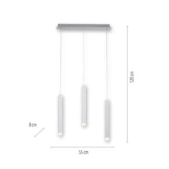 LED-Pendelleuchte Alu silber warmweiß, IP20, Innenleuchte