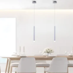 LED-Pendelleuchte Alu silber warmweiß, IP20, Innenleuchte