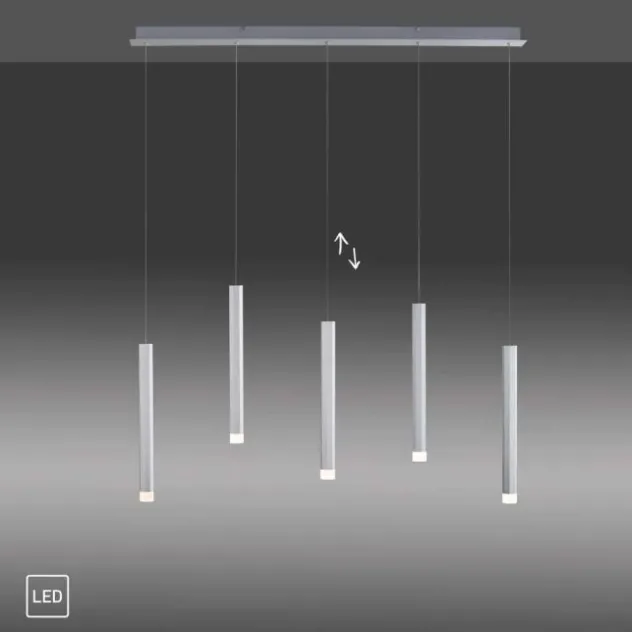 LED-Pendelleuchte Alu silber warmweiß, IP20, Innenleuchte