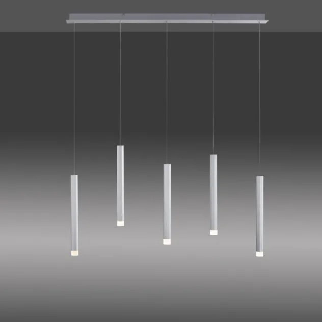 LED-Pendelleuchte Alu silber warmweiß, IP20, Innenleuchte