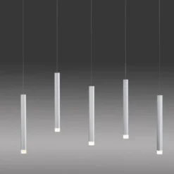 LED-Pendelleuchte Alu silber warmweiß, IP20, Innenleuchte