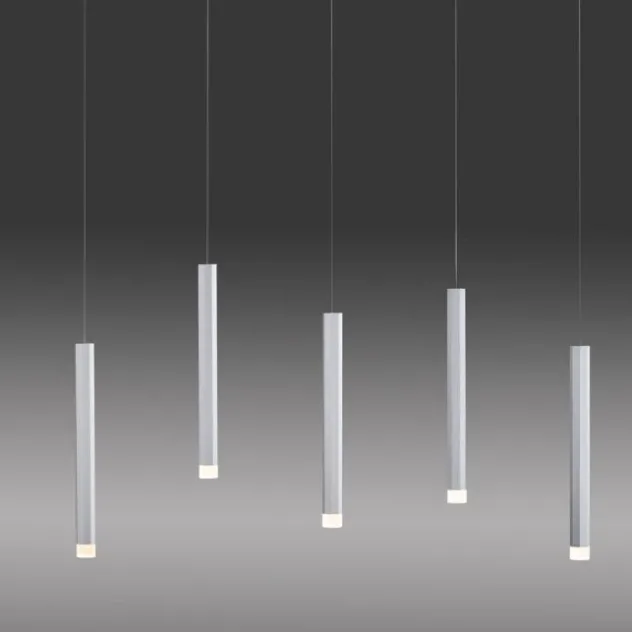 LED-Pendelleuchte Alu silber warmweiß, IP20, Innenleuchte