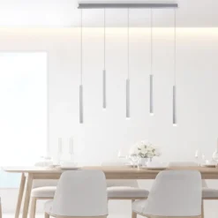 LED-Pendelleuchte Alu silber warmweiß, IP20, Innenleuchte