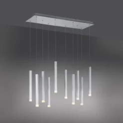 LED-Pendelleuchte Alu silber warmweiß, IP20, Innenleuchte