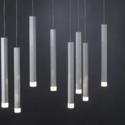 LED-Pendelleuchte Alu silber warmweiß, IP20, Innenleuchte