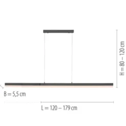 LED-Pendelleuchte, anthrazit, dimmbar, Innenleuchte, IP20,CCT