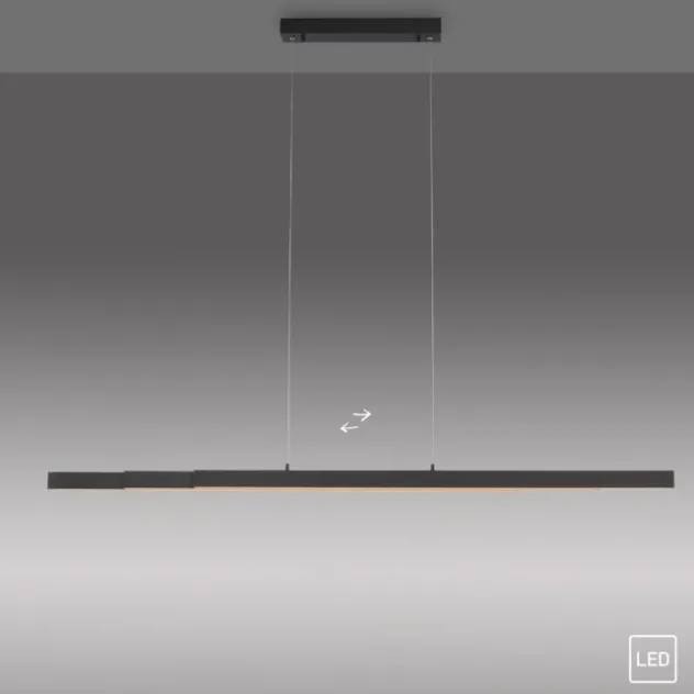 LED Pendelleuchte, anthrazit, höhenverstellbar, ausziehbar