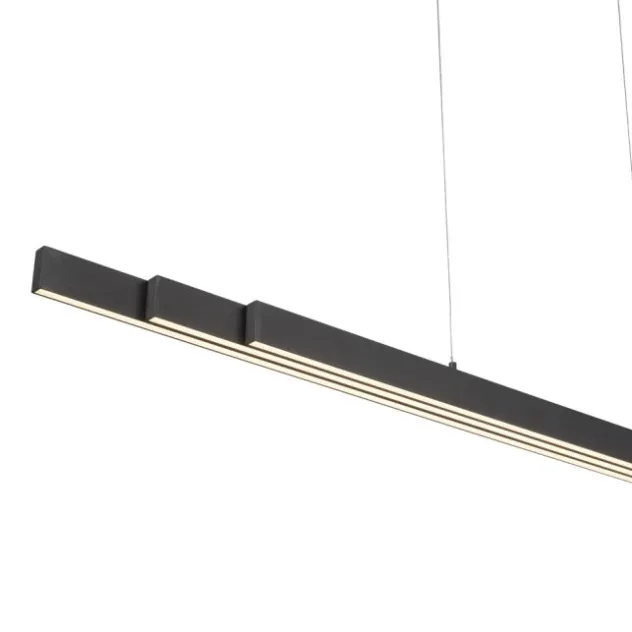 LED Pendelleuchte, anthrazit, höhenverstellbar, ausziehbar