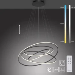 LED Pendelleuchte anthrazit dimmbar CCT Memoryfunktion höhenverstellbar