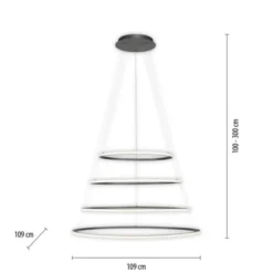 LED Pendelleuchte anthrazit dimmbar CCT Memoryfunktion höhenverstellbar