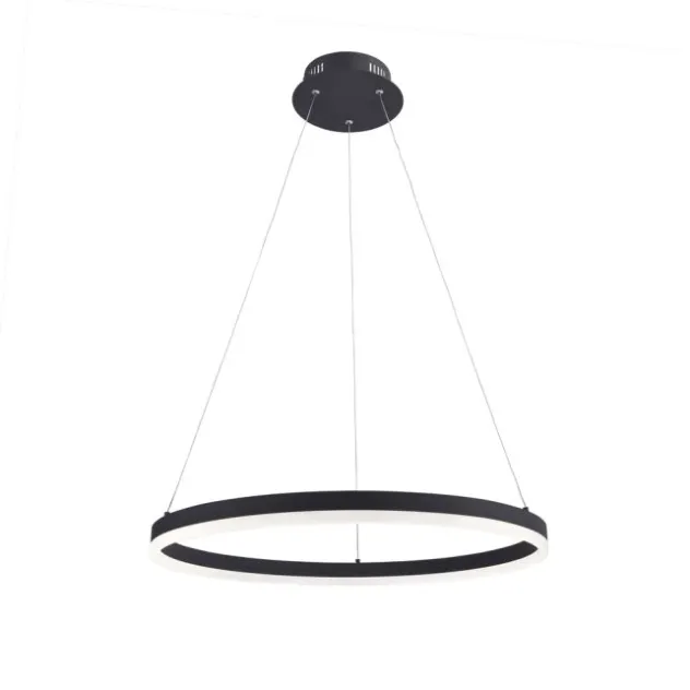 LED Pendelleuchte, anthrazit, runde Form, dimmbar, Memory Funktion, modern