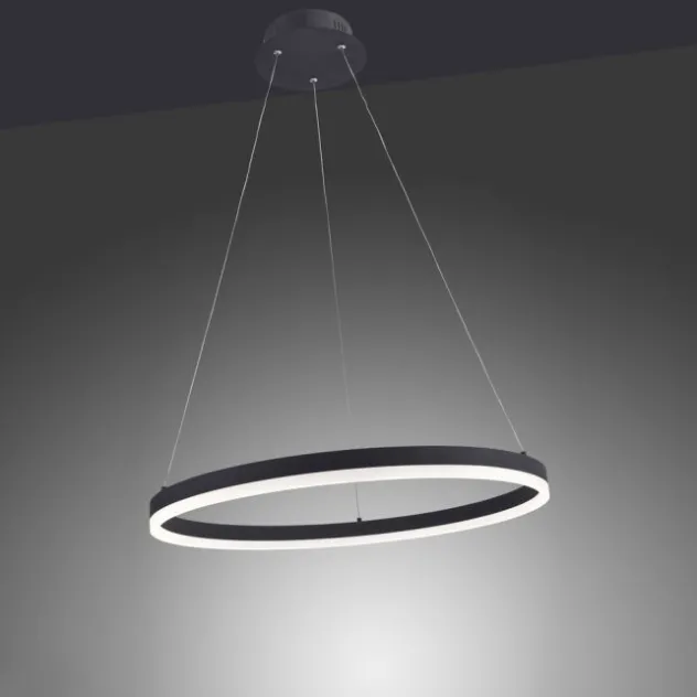 LED Pendelleuchte, anthrazit, runde Form, dimmbar, Memory Funktion, modern
