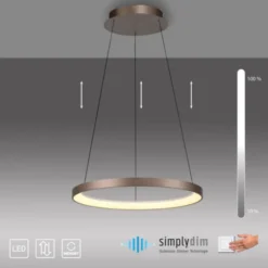 LED Pendelleuchte braun höhenverstellbar dimmbar Memoryfunktion