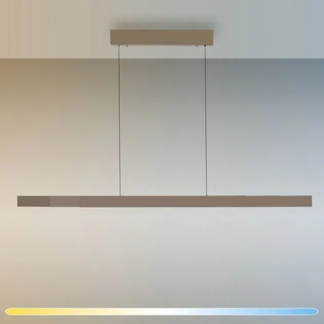 LED Pendelleuchte bronce ADRIANA SQUARE, Dimmer, ausziehbar, kalt- bis warmweiß