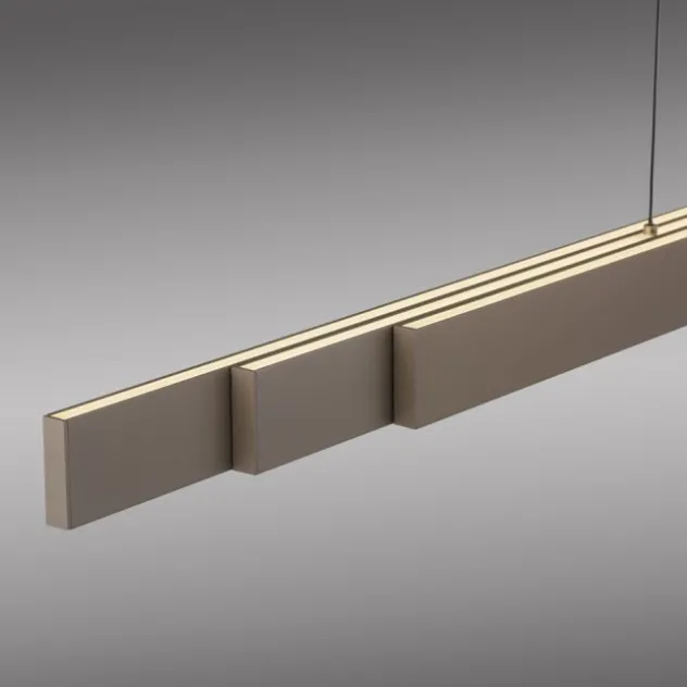 LED Pendelleuchte bronce ADRIANA SQUARE, Dimmer, ausziehbar, kalt- bis warmweiß