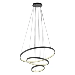 LED Pendelleuchte CERCHI, schwarz, Ringform, höhenverstellbar