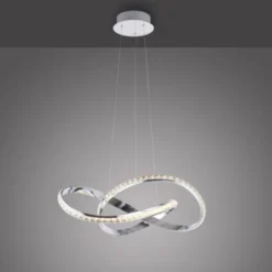 LED Pendelleuchte chrom mit kristall dimmbar per Simplydim Memoryfunktion