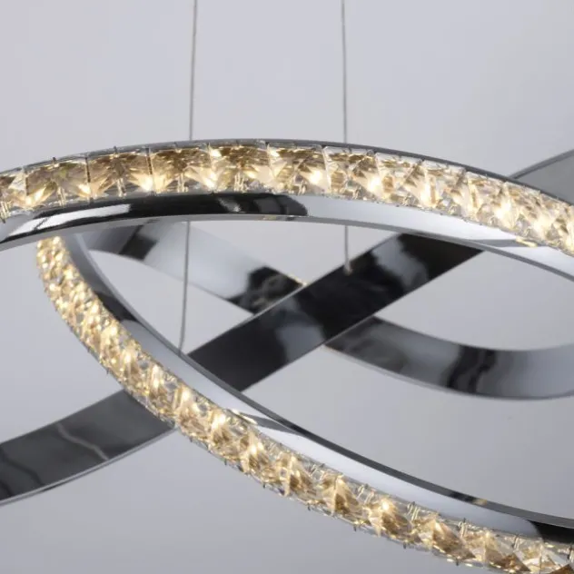 LED Pendelleuchte chrom mit kristall dimmbar per Simplydim Memoryfunktion