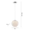 LED Pendelleuchte chrom weißes Opalglas 25cm höhenverstellbar