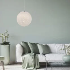 LED Pendelleuchte chrom weißes Opalglas 25cm höhenverstellbar