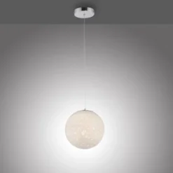 LED Pendelleuchte chrom weißes Opalglas 25cm höhenverstellbar