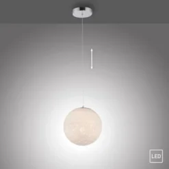 LED Pendelleuchte chrom weißes Opalglas 25cm höhenverstellbar