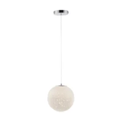 LED Pendelleuchte chrom weißes Opalglas 25cm höhenverstellbar