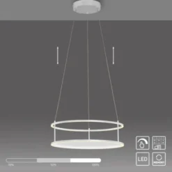 LED Pendelleuchte CONNI weiss, rund, Touchdimmer, höhenverstellbar