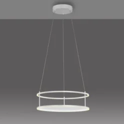 LED Pendelleuchte CONNI weiss, rund, Touchdimmer, höhenverstellbar
